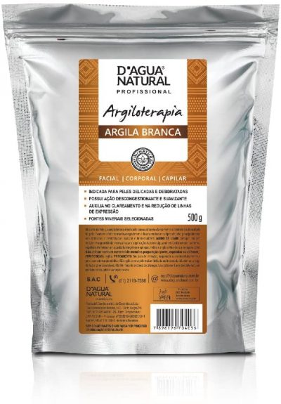 argila branca dagua natural - Argila Branca D´água Natural 500g